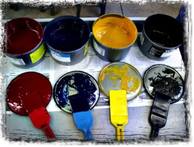 Inkt in bussen CMYK
